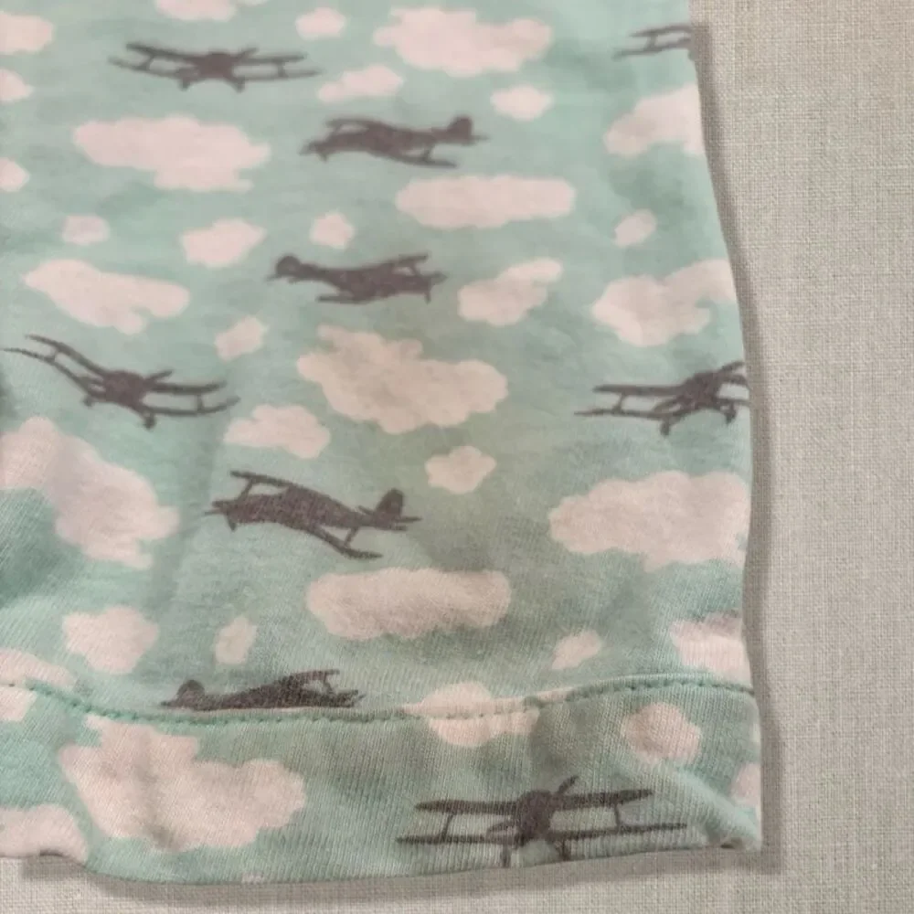 OG Kate Quinn 2018 Airplane Clouds Romper 6-12M Organic Cotton